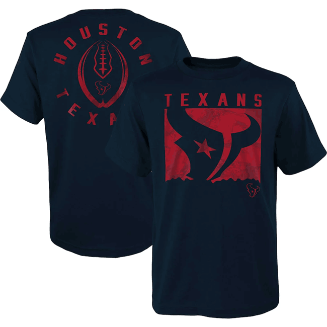 Men's Houston Texans Navy Preschool Liquid Camo Logo T-Shirt